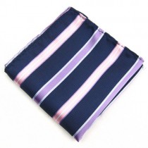 Navy Blue Stripe Handkerchief For Men