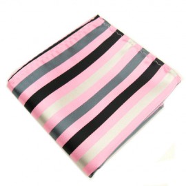 Pink and Silver Stripe Hankie