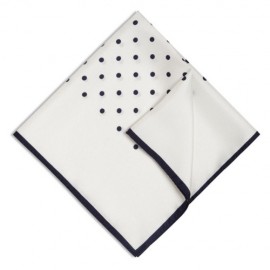 White Polka Dot Pocket Square